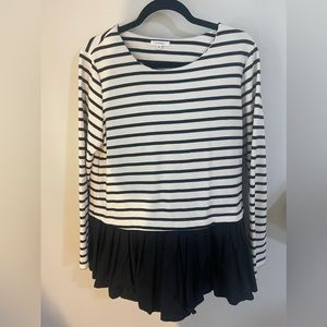 Stripped peplum top